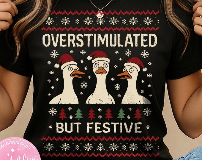 Funny Christmas Goose PNG | Holiday Animal Design (Digital Download)