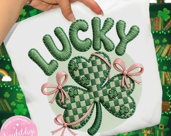 Lucky St Patrick's Day Coquette Png, Lucky Shamrock Png, St Patricks day png, Lucky png, St Patrick, St Pattys day png, Blessed Vibes Png