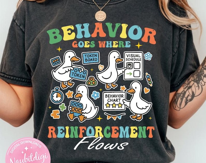 Behavior Goes Where Reinforcement Flows PNG, ABA Therapist Quote Clipart, Digital Print Sublimation