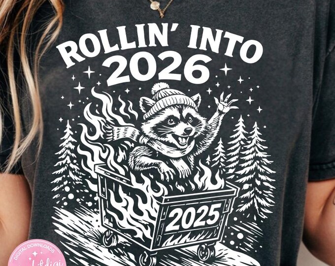 2026 Snarky New Year PNG, Funny Raccoon Feral Girl Shirt Design, Sarcastic Holiday Digital Download, New Year New Me PNG, Hello 2026 PNG