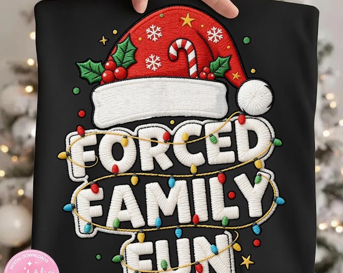 Funny Forced Family Christmas PNG, Sarcastic Xmas Design (Digital Download)