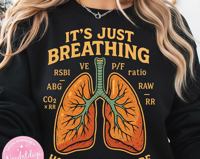 Funny Respiratory Therapist PNG, Medical Humor Clipart, Nurse Christmas Design, Instant Download