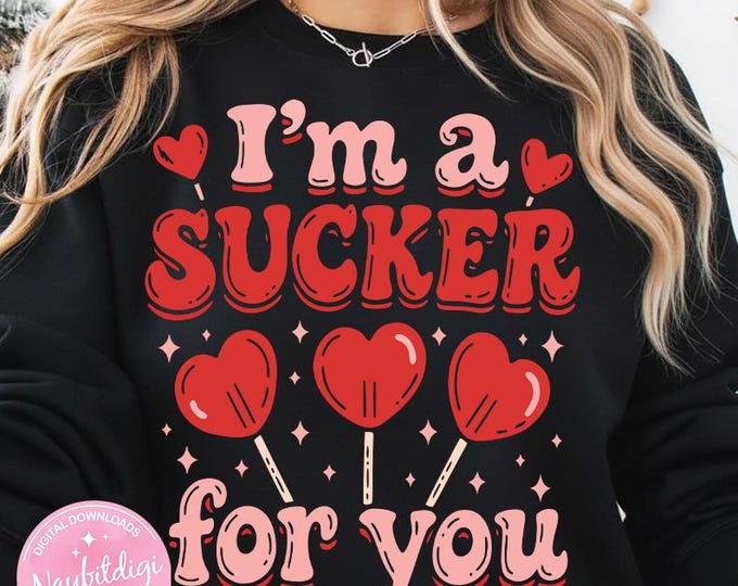 I'm a Sucker for You PNG, Retro Valentine's Day (Digital Download)