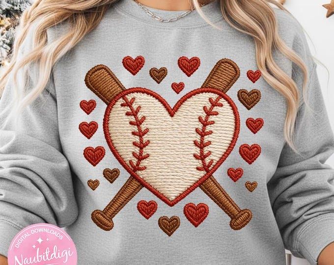Baseball Heart PNG, Bats and Hearts Sublimation, Valentine Baseball Mom Gift, Digital Download