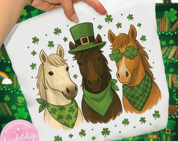 Western Lucky Horse Png, St Patrick’s Day Horse PNG, Western St Patrick’s Day Png, Lucky Charm Png, Saint Patrick Design, Sublimation Design