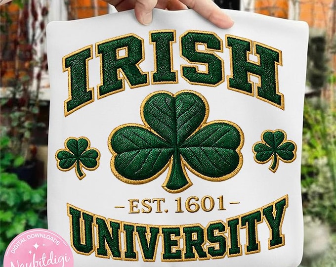 St Patrick’s Day PNG, Irish University Shamrock Sublimation, Digital Download