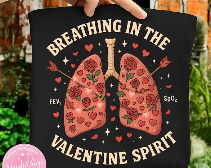 Valentine Lungs PNG, Funny Respiratory Therapy Art (Digital Download)