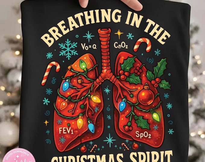 Respiratory Therapist Christmas Nurse PNG, Respiratory PNG, RT Medical Humor Design, Healthcare Xmas Sublimation Download