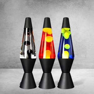 Retro Unique Motion Lava Lamp Colorful Wax Lamp Mood Light Bed Lamp Black Aluminum Alloy Base Home Decor Gift Holiday Gift