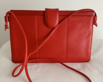 Koret Red Leather Clutch/ Shoulder Bag