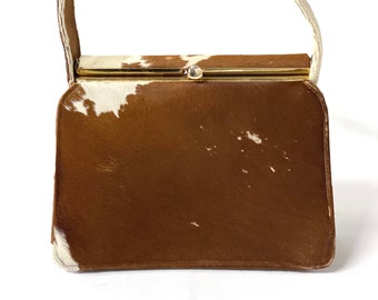 Vintage Hair Calf Kelly Bag, Cowhide Handbag