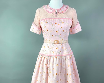 Vintage 1950's Pink Party Dress Size 6/8