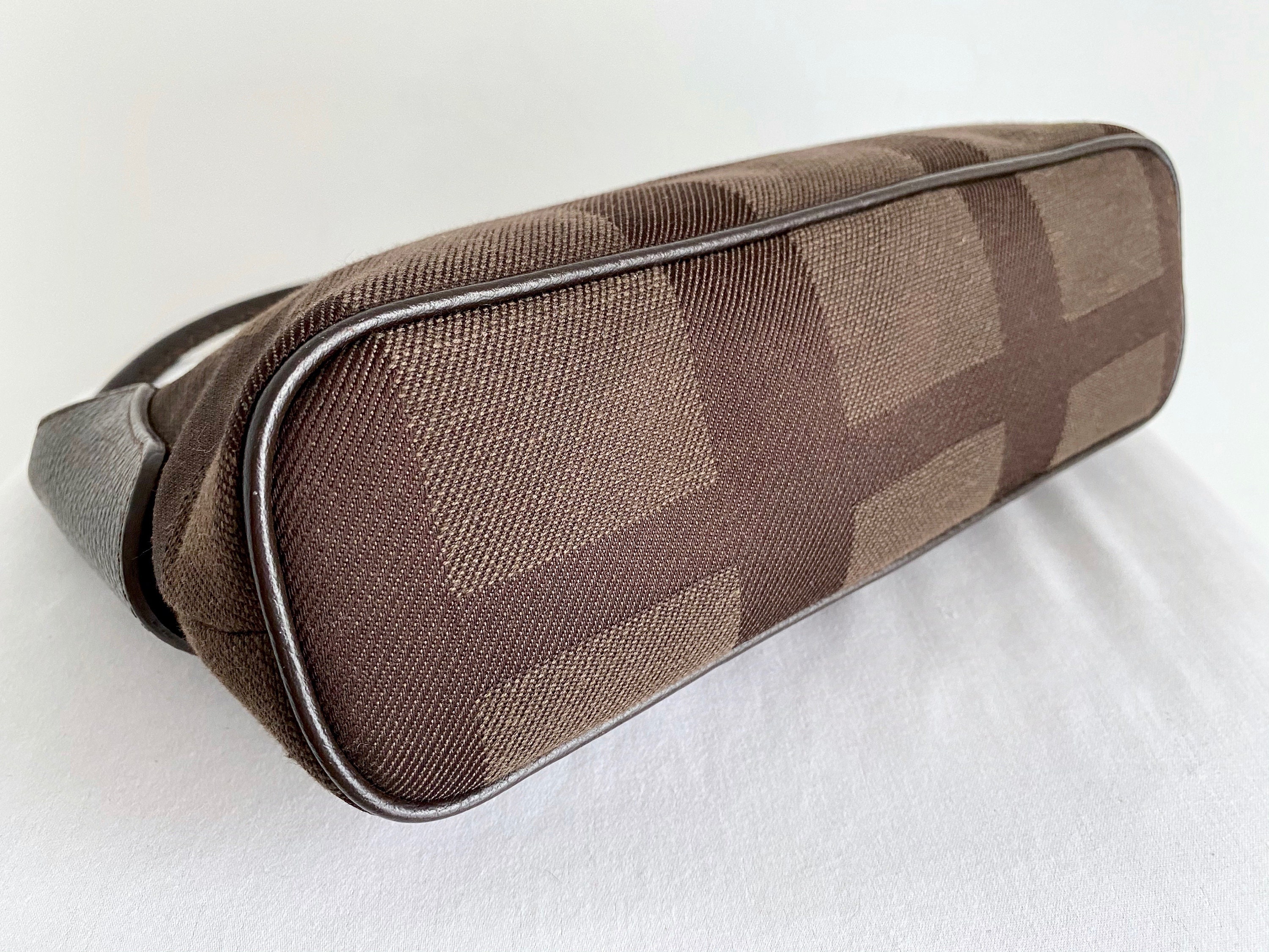 Daks London Brown Check Fabric and Leather Hobo Bag - Etsy