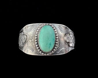 Vintage Fred Harvey Era Turquoise Cuff Bracelet
