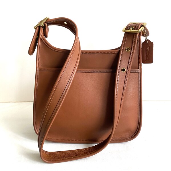 Vintage Coach Legacy Zip, British Tan Leather Shoulder Bag, Style 9966