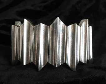 Antonio Pineda Zig Zag Bracelet Mexican Midcentury Modernist 970 Silver