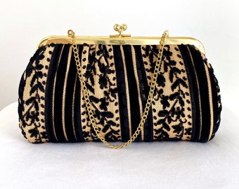Vintage Voided Velvet Clutch Handbag by Ronay