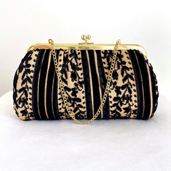 Vintage Voided Velvet Clutch Handbag by Ronay