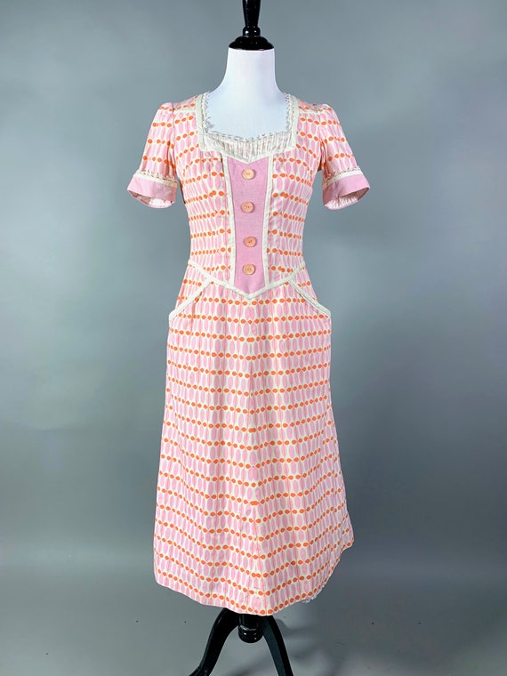 Vintage 1960's Scandinavian Print Dress - image 6