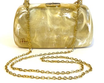 Vintage Lucite Clutch or Shoulder Bag Made in Italy