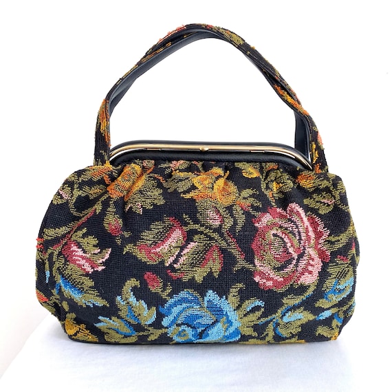 Vintage JR Florida USA Tapestry Purse, Carpet Bag - image 1