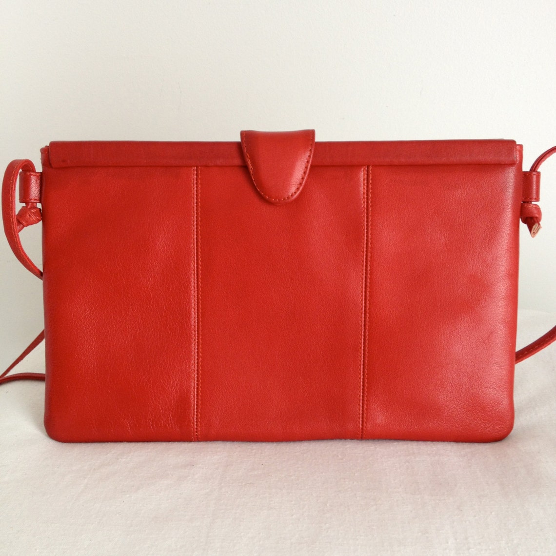 Koret Red Leather Clutch/ Shoulder Bag - Etsy