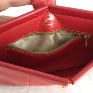 Koret Red Leather Clutch/ Shoulder Bag image 5