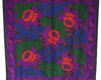 Silk Scarf Foulard, Liz Claiborne, Rich Jewel Tones
