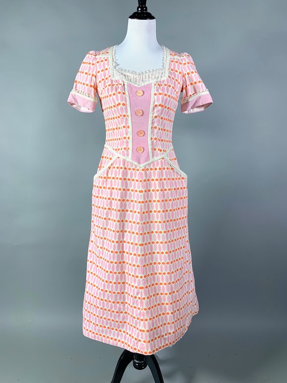 Vintage 1960's Scandinavian Print Dress - image 1