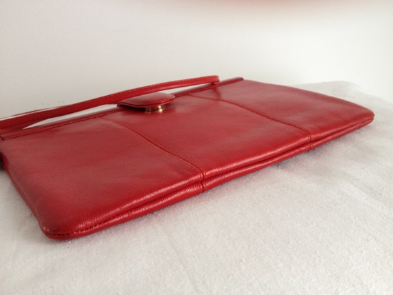 Koret Red Leather Clutch/ Shoulder Bag - image 4
