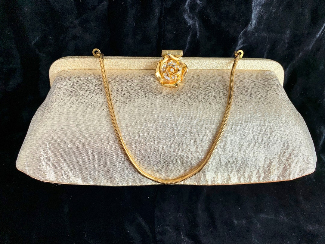 Gold Lamé Evening Bag With Peplum Skirt Styling Made by Andé - Etsy