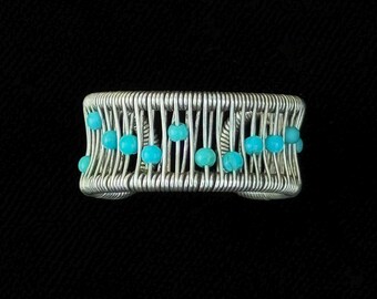 Turquoise Kinetic Ring in Sterling Silver by Tana Acton