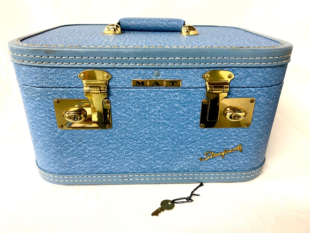 Vintage Starfrost Azure Blue Train Case Etsy