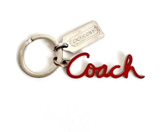 Vintage Coach Red Script Keyring