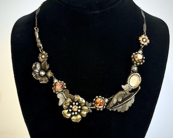 Vintage Mary DeMarco Necklace with Flowers and Leaves