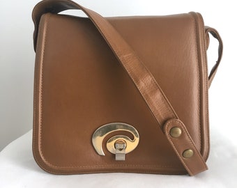 1970's Zenith Hand Made Tan Leather Shoulder Bag