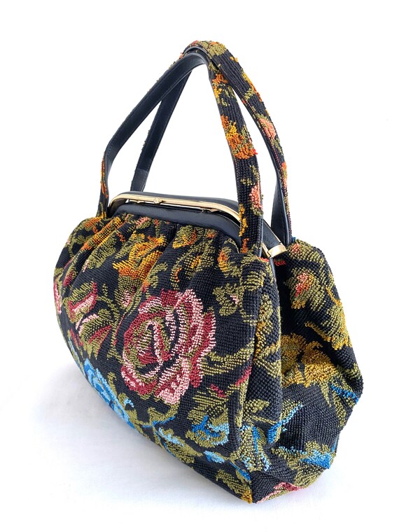 Vintage JR Florida USA Tapestry Purse, Carpet Bag - image 4