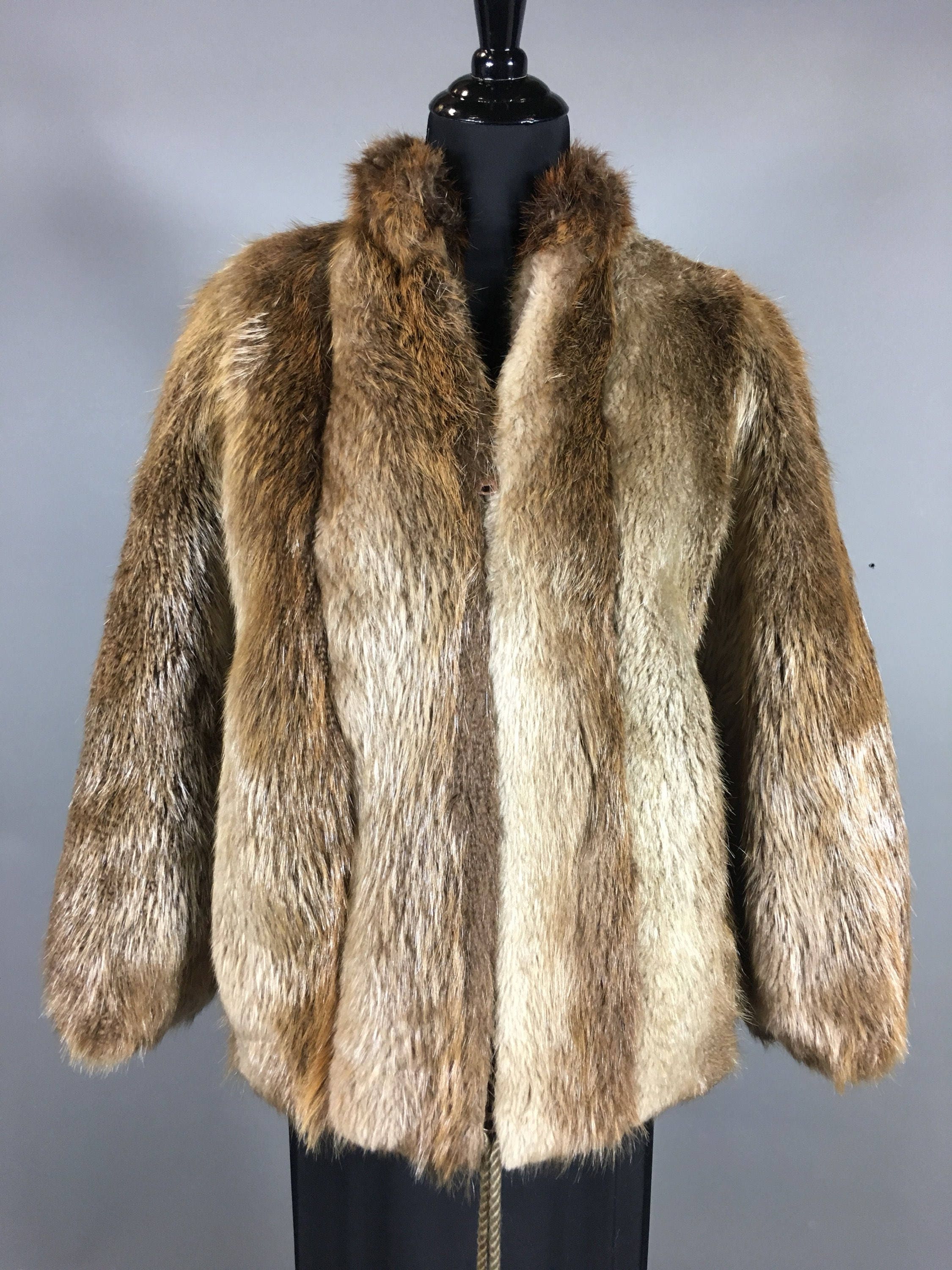 Vintage Natural Beaver Fur Jacket, Zipper Front, Women's Medium - Etsy