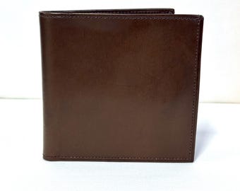 Vintage Coach Buffalo Leather Large Credit Card Wallet #4690, Mocha Brown Leather