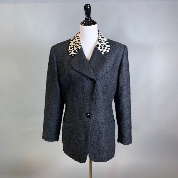 Christian Dior Asymmetrical Blazer with Leopard P… - image 1