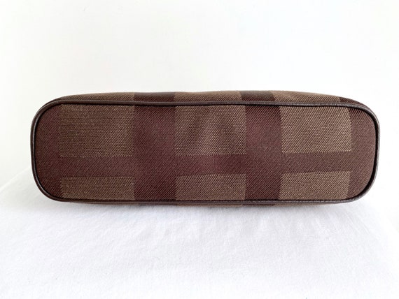 Daks London Brown Check Fabric and Leather Hobo B… - image 6