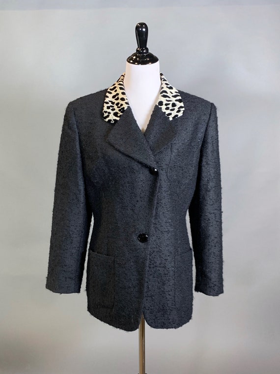 Christian Dior Asymmetrical Blazer with Leopard P… - image 2