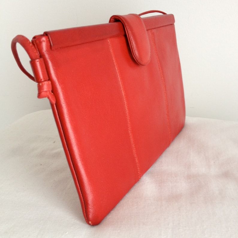 Koret Red Leather Clutch/ Shoulder Bag image 2