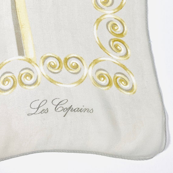 Vintage Les Copains Silk Scarf Foulard, Beige and… - image 5