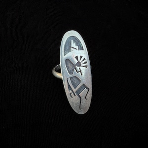 Sterling Silver Kokopelli Ring by Hopi Artist Clifton Mowa