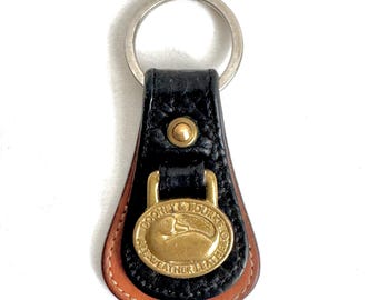 Vintage Dooney & Bourke Leather and Brass Keychain