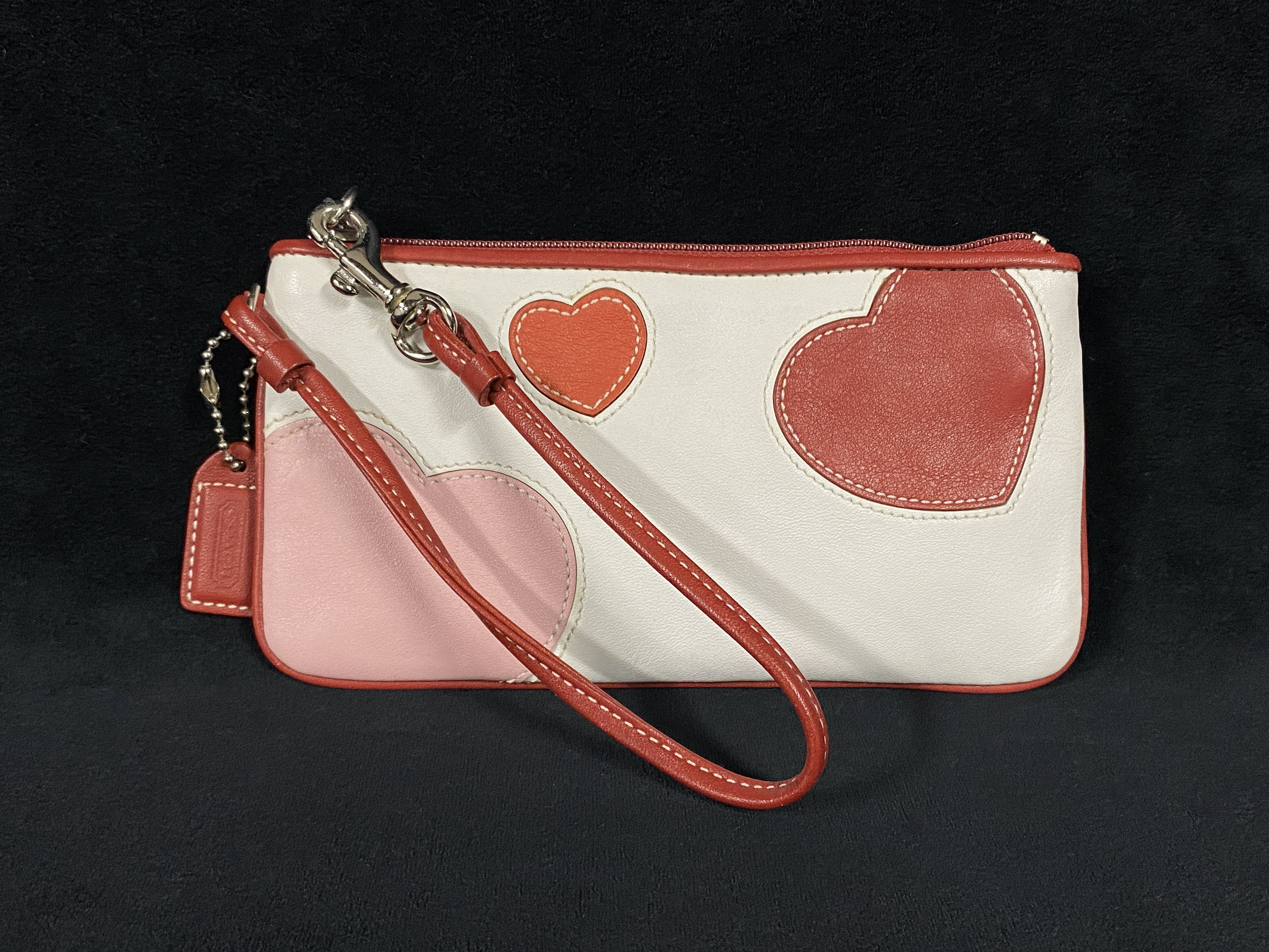 Coach Drawstring Pouch Pink Wristlet F56581 Leather COACH With Strap- Ships  USA