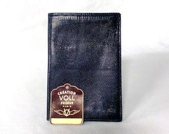 Vintage Lizard Leather Passport Wallet, Coat Wallet, Voll Freres Paris, Made in France