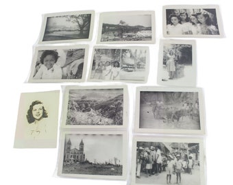 Vintage War-Time South Pacific Photos: Lot of 11 Black & White Prints