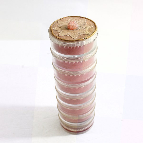 Vintage Stacking Containers, Screw Together Container Tower for Beads, Findings, Paper Clips Etc